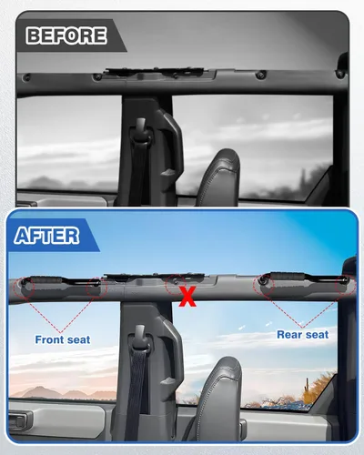 Miniatura 3 de Sunsdrew Asas de agarre para Ford Bronco 2021-2025 de 2 y 4 puertas, solo se ajustan a la barra antivuelco del asiento delantero, asas de agarre
