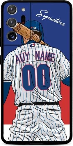 Funda de béisbol personalizada con nombre y número para Samsung Galaxy Note 20/20 Ultra 10 Pro Note 9 8, silicona líquida con protección de cámara,