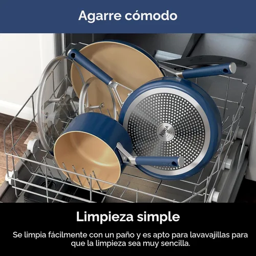 Miniatura 11 de Ninja Juego de utensilios de cocina de cerámica, Extended Life - Juego de utensilios de cocina de 11 piezas con agarre cómodo, sartenes