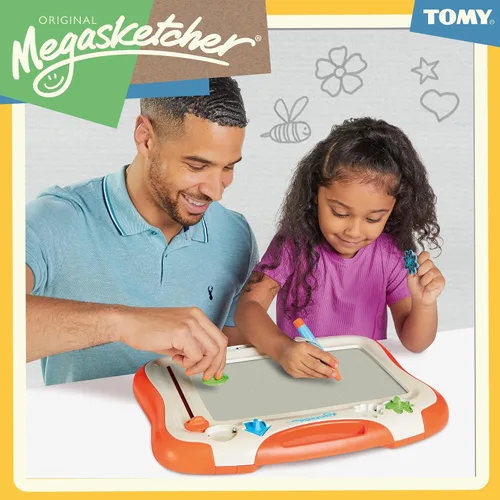 Miniatura 3 de Tom y Megasketcher - Pizarra magnética para dibujar Bloc de escritura grande con borrador mágico Juegos de viaje para niños de 3, 4, 5, 6 y más