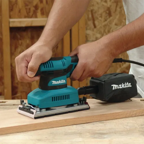 Miniatura 8 de Makita Lijadora de acabado de hojas, 1/3 pulgadas, 1.7 A, verde azulado (BO3710)