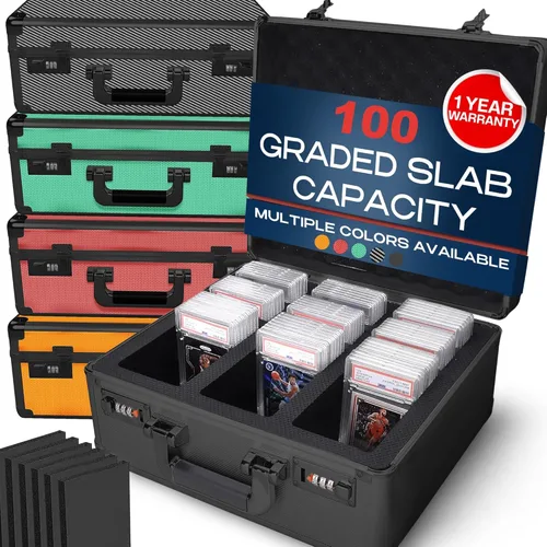 VALUN SLABPRO 120+ Caja de almacenamiento para cartas clasificadas de 3 filas; Caja de almacenamiento de cartas deportivas duradera, PSA -