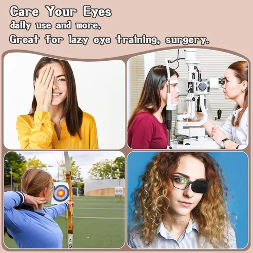 Miniatura 5 de 6 parches para los ojos, cómodos parches para el ojo izquierdo o derecho, para uso médico profesional, cobertura de un solo ojo, reutilizables