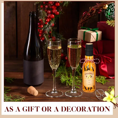 Miniatura 4 de Tioncy 16 botellas vacías de extracto de vainilla para botella de vidrio casera con tapa, banda retráctil, calcomanía, manualidades, regalo de boda