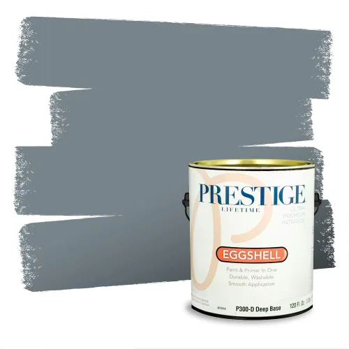 Miniatura 336 de Pintura Exterior + imprimación PRESTIGE, todo-en-uno, 1 galón, acabado mate, color comparable al Valspar* Royal Gray* VS151-Gris real