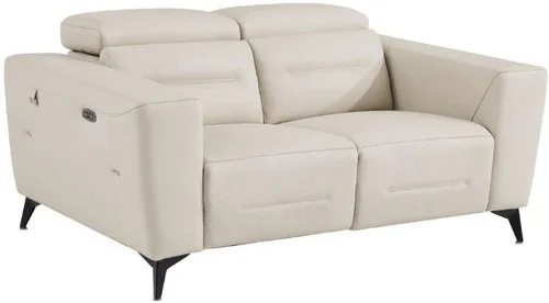 BlackJack Furniture Ferrara - Sofá reclinable de cuero italiano de grano superior con puertos USB para cargar dispositivos, reposacabezas ajustables