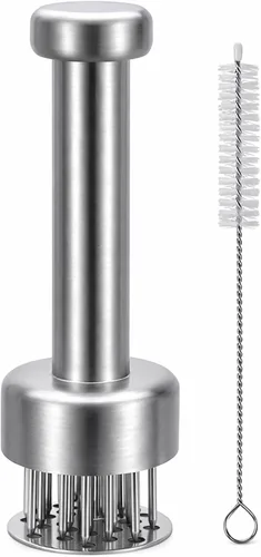 Herramienta ablandadora de carne, ablandador de carne con aguja de acero inoxidable con 21 agujas, herramienta de ablandamiento de cocina para