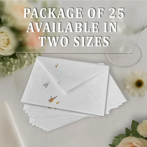 Miniatura 4 de Wanderings Sobres blancos hechos a mano con pétalos de flores reales de 4.25 x 6.25 pulgadas, paquete de 25 sobres de prensa en frío para anuncios