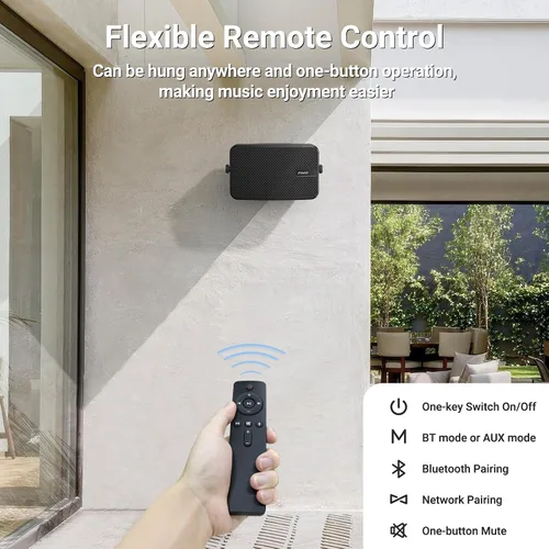 Miniatura 3 de Inwa Altavoces Bluetooth para exteriores, altavoz activo de montaje en pared pasivo de 400 W, juego de sonido estéreo inalámbrico impermeable