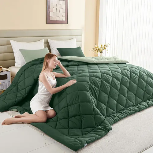 Miniatura 14 de Edredón King de gran tamaño, edredón súper King de gran tamaño, edredón suave para todas las estaciones, relleno de edredón alternativo con 8