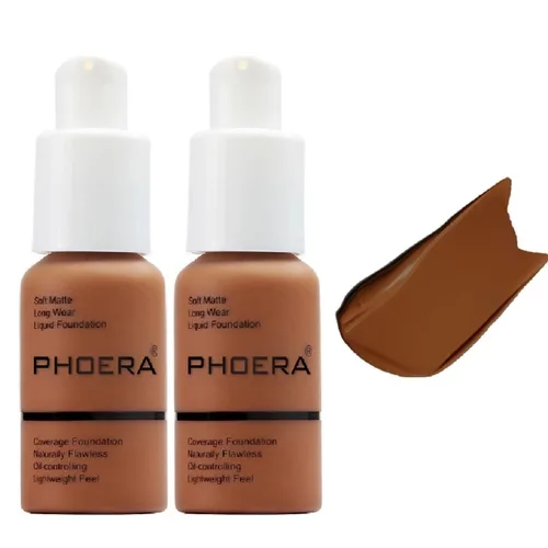 Miniatura 17 de PHOERA Foundation, Base Líquida Mate Suave Impecable 24 HR Control de Aceite Corrector Foundation Maquillaje. (1 Pza-102- Nude)