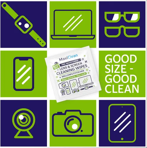Miniatura 7 de MAXI CLEAN Paquete de 440 toallitas para lentes de anteojos prehumedecidas, envueltas individualmente, limpieza sin rayas para anteojos y pantallas