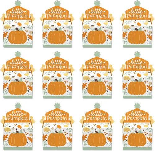 Miniatura 4 de Big Dot of Happiness Little Pumpkin - Caja de golosinas para fiestas – Fiesta de cumpleaños de otoño o baby shower – Juego de 12