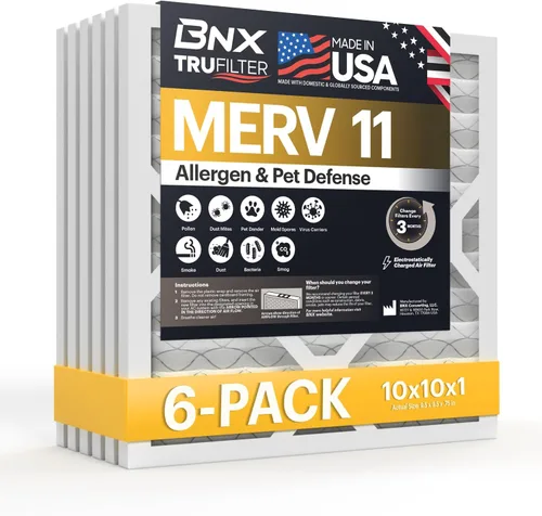 Miniatura 14 de BNX TruFilter - Filtro de aire MERV 11 de 18 x 20 x 1 pulgadas (paquete de 6) – Fabricado en Estados Unidos – Defensa contra Alérgenos Filtro
