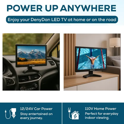 Miniatura 7 de Televisor portátil de 22 pulgadas de 12 V/24 V (Full HD 1080P 60Hz) para camión, RV y campamento – Sintonizador digital ATSC, Dolby Digital Plus