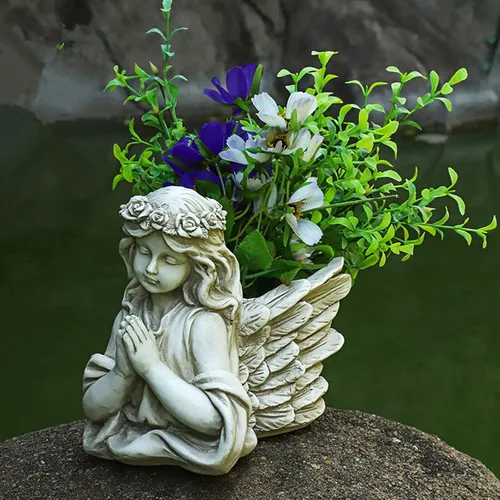 Miniatura 3 de Molde de silicona para maceta de flores de hormigón de ángel de oración, maceta para suculentas, jarrón de cactus, molde de yeso, portavelas
