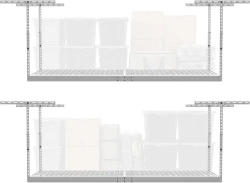 MonsterRax - Estantes de almacenamiento para garaje de 3 x 8 pies (paquete de 2) estantes montados en el techo, organizador colgante ajustable,