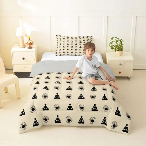 Miniatura 4 de Erosebridal Yoga Gifts Comforter Set for Kids Boys Girls Yoga Chakras Bedding Sun and Moon Duvet Set Boho Tribal Comforter Twin with 1 Pillowcase