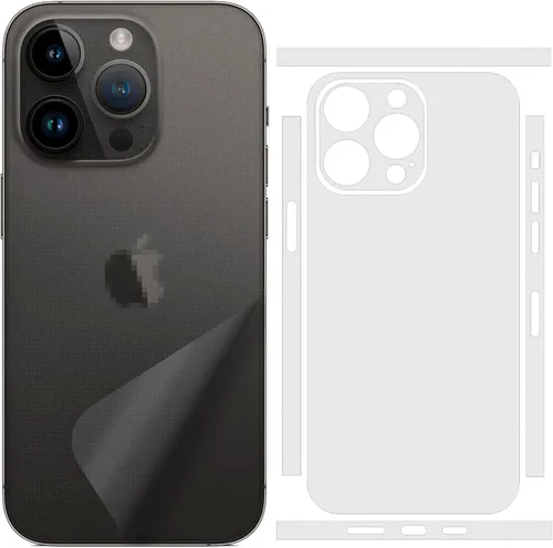 Miniatura 8 de Paquete de 2 calcomanías para iPhone 15, película protectora de vidrio transparente de fibra de carbono brillante, delgada, ultraligera, protector