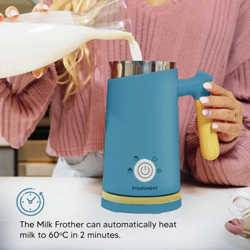 Miniatura 3 de Starument Espumador de leche eléctrico – Espumador automático de leche y calentador para café, café con leche, capuchino, otras bebidas cremosas – 4
