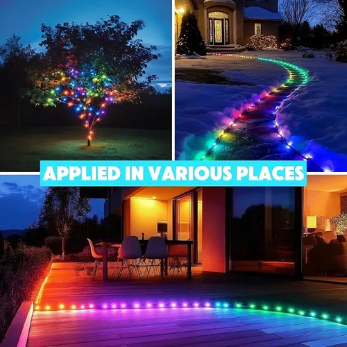 Miniatura 6 de Luces RGB Permanentes para Exteriores, Luces LED Inteligentes Impermeables para Aleros con Control de Aplicación/Remoto, Impermeables IP67 para DIY