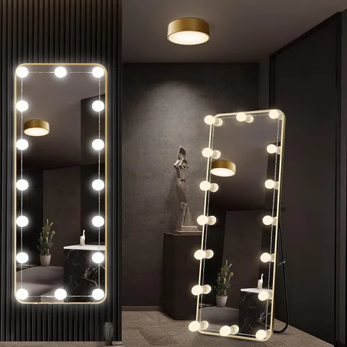 Miniatura 6 de Luces de tocador para espejo, 16 bombillas LED, luces de maquillaje Hollywood, 3 modos de color, brillo regulable, enchufar, pegar, para tocador