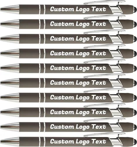 Miniatura 20 de Bolígrafos personalizados con nombre, texto, logotipo, bolígrafo personalizado para eventos de oficina de negocios con lápiz óptico para pantalla