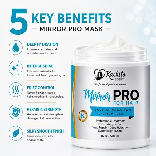 Miniatura 2 de Kachita Spell MirrorPRO - Mascarilla capilar para cabello seco dañado, tratamiento intensivo de reparación capilar, mascarilla hidratante