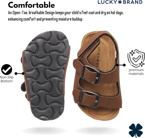 Miniatura 4 de Lucky Brand Sandalias unisex para bebé, con doble correa y cierre de velcro (niños pequeños)