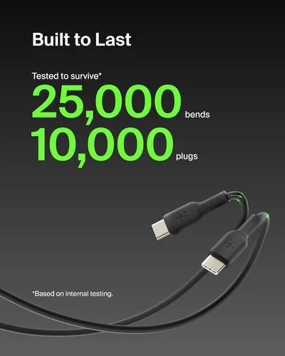 Miniatura 4 de Belkin BoostCharge - Cable USB-C a USB-C (1M/3.3 pies) para iPhone 17, iPhone 17 Pro, Samsung Galaxy S25, S24, Pixel 10 & 9, iPad Pro, Nintendo