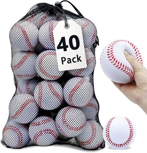 Miniatura 17 de Magicorange Béisbol, Bolas de Espuma para Entrenamiento de Béisbol Bolas de Práctica sin Marcado para Golpear, Lanzamiento Suave, Bateo, Campo