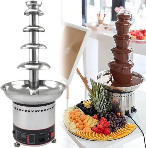 Miniatura 11 de Fuente de chocolate comercial, fuente de chocolate para bodas y fiestas, fuente de chocolate para queso, caramelo y licor (4 niveles)