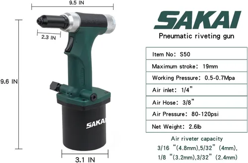 Miniatura 2 de SAKAI Sanhe - Remachadora hidráulica neumática S50 No es estilo de succión automática