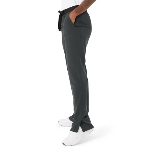 Miniatura 32 de ave. Varick - Pantalón médico de tiro medio para mujer, pierna recta, seis bolsillos, color azul caribeño, talla S