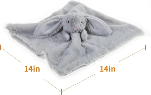 Miniatura 7 de Manta de seguridad de felpa con diseño de conejo gris de Apricot Lamb, manta de personaje para guardería de bebé, lujoso snuggler de peluche, manta