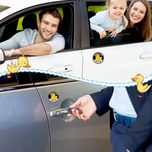 Miniatura 5 de Tallew Insignia de pato emblema de automóvil de 4 x 4 pulgadas, insignia automotriz redonda 3D, calcomanías adhesivas compatibles con vehículos