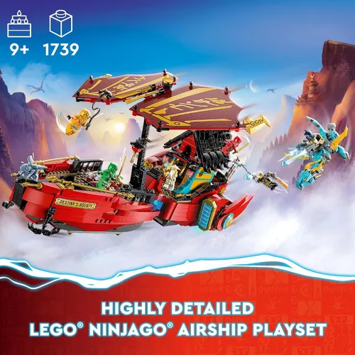 Miniatura 2 de LEGO NINJAGO Destiny’s Bounty – Carrera Contra el Tiempo 71797 - Juego de construcción de juguete con una nave aérea ninja, 2 dragones y 6 Rojo