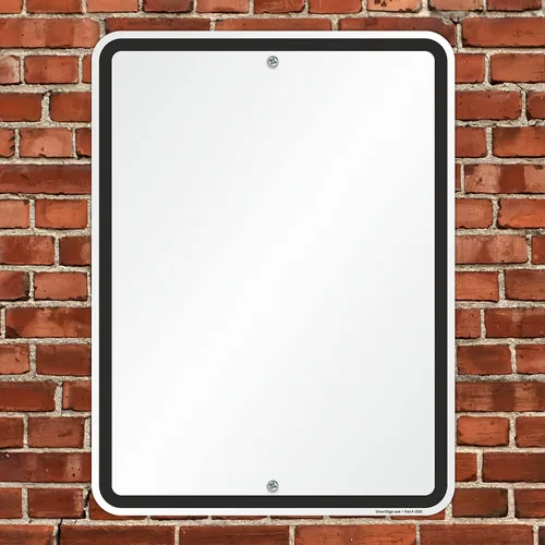 Miniatura 4 de SmartSign Letrero de metal en blanco de 24 x 18 pulgadas con borde, serigrafiado, aluminio laminado U52 de 80 mil a prueba de óxido, blanco y negro