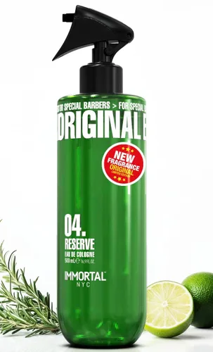 Immortal NYC Reserve 04, Colonia para después del Afeitado en Spray para Cuerpo/Rostro, 17 oz - Exclusivo para Barberos - Suaviza la Piel -