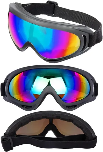 Miniatura 2 de LJDJ Gafas de esquí para motocicleta, gafas de snowboard, juego de 2 – Dirt Bike ATV Motocross anti-UV ajustables para montar fuera de carretera