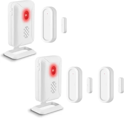 Miniatura 12 de Alarmas de puerta cuando se abre, GreenCYCLE - Campanillas de puerta cuando se abre la puerta con volumen ajustable de 4 niveles, rango de 600 pies