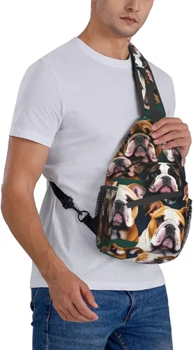 Miniatura 8 de Lindo Husky Print Sling Bag Crossbody Sling Mochila Viaje Senderismo Bolsas de Pecho para Mujeres Hombres