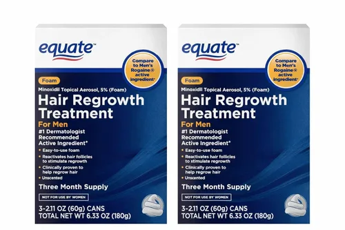 Miniatura 3 de Equate Hair Regrowth Treatment for Men, Extra Strength, 3 Month Supply, 2 oz Bottles, 3 Count - Effective Thinning Hair Solution, Minoxidil 5%