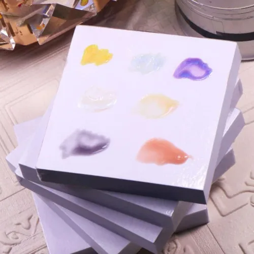Miniatura 6 de minkissy Maquillaje coreano de maquillaje coreano, 100 paletas desechables para arte de uñas, almohadilla de papel de mezcla de maquillaje