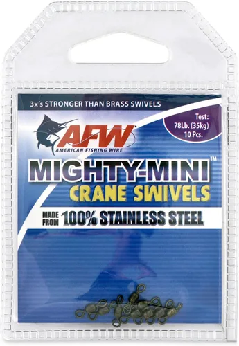 Miniatura 38 de American Fishing Wire Mighty Mini grúa giratoria, línea de pesca esencial, equipo de pesca compacto, giro de agua salada, giro de acero inoxidable