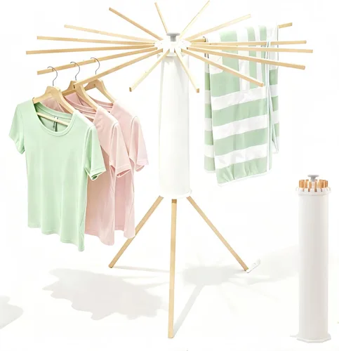 Estante de secado de ropa con trípode, estante portátil y plegable para ahorrar espacio, estante de secado de ropa, ropa plegable, balcón,