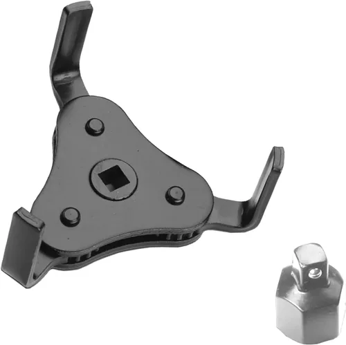 1 llave de filtro de aceite para automóvil, juego de cambio de filtro ajustable resistente de 1/2 metal, multifuncional, de tres garras, accesorios