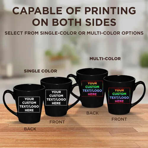 Miniatura 6 de DISCOUNT PROMOS Taza de café con leche de cerámica brillante personalizada de 12 onzas, juego de 10/50/100 unidades personalizadas, paquete a