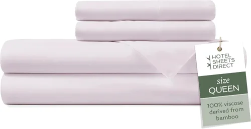 Miniatura 34 de Hotel Sheets Direct Juego de Sábanas de Cama de 4 Piezas, Tamaño California King, 100% Viscosa Derivada de Bambú, Juego de Sábanas con 2 Fundas