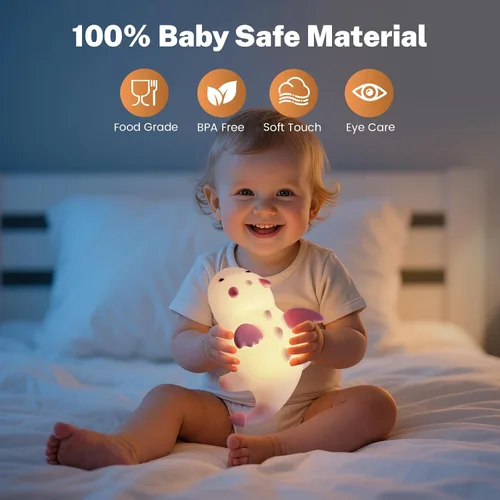 Miniatura 2 de AVEKI Luz nocturna de dragón rosa, linda lámpara de dragón para bebés regalos para niñas y princesas, 10 modos de luz táctil ajustable, lámpara